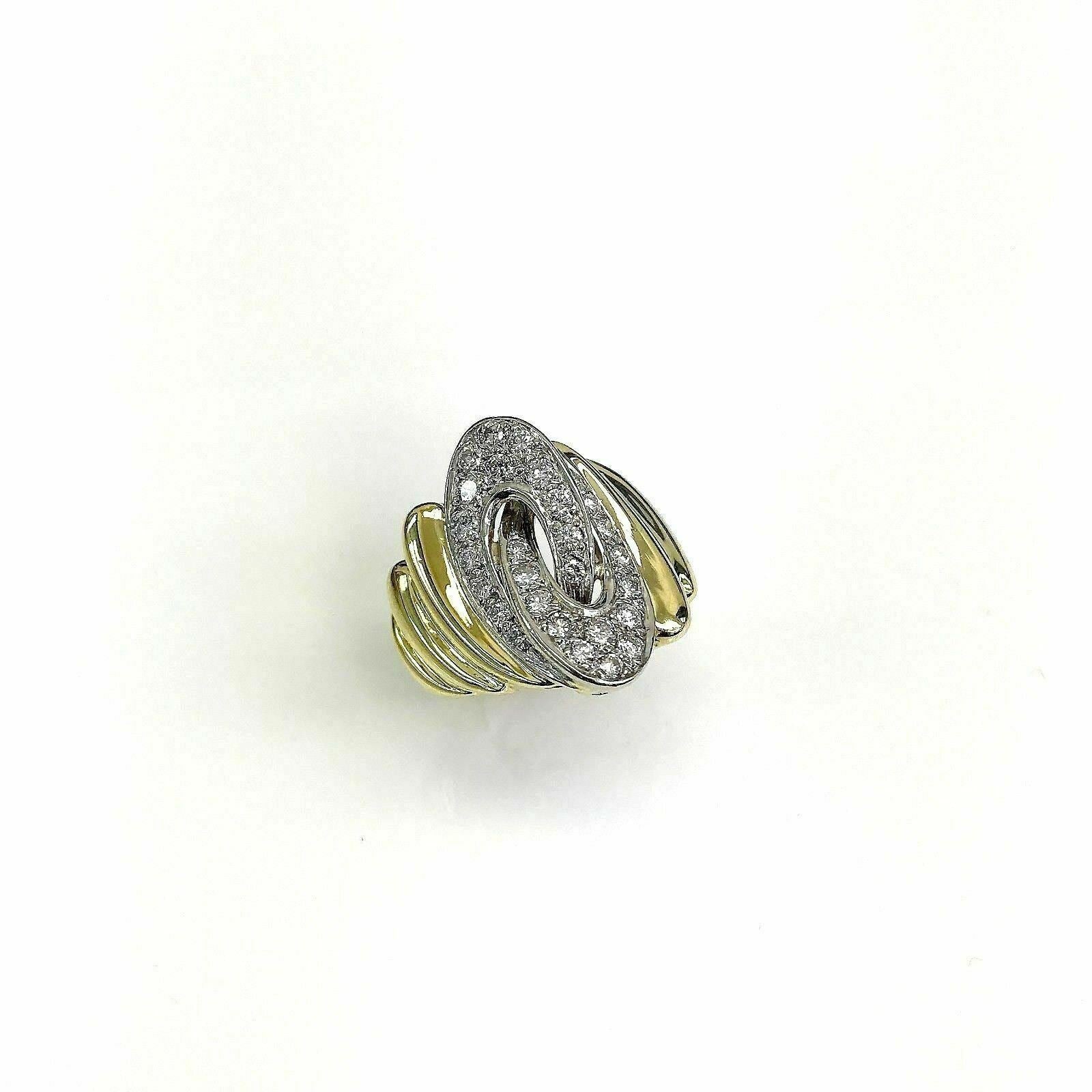 1.00 Carats Round Diamond Pave Set Diamond Anniversary Ring 18K Gold 15.9 Grams