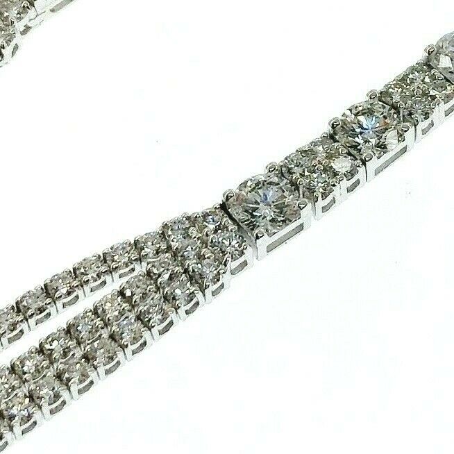 Custom Made 24.75 Carats Diamond Gala Dinner Eternity Necklace 18K White Gold