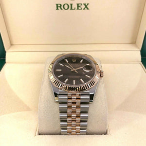 Rolex Datejust II Watch 18K Rose Gold Stainless Steel Jubilee Band Ref 126331