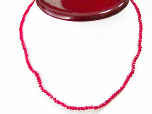 Fine Natural Red Ruby Corundum Bead String Necklace 32 carats 17 Inches Long