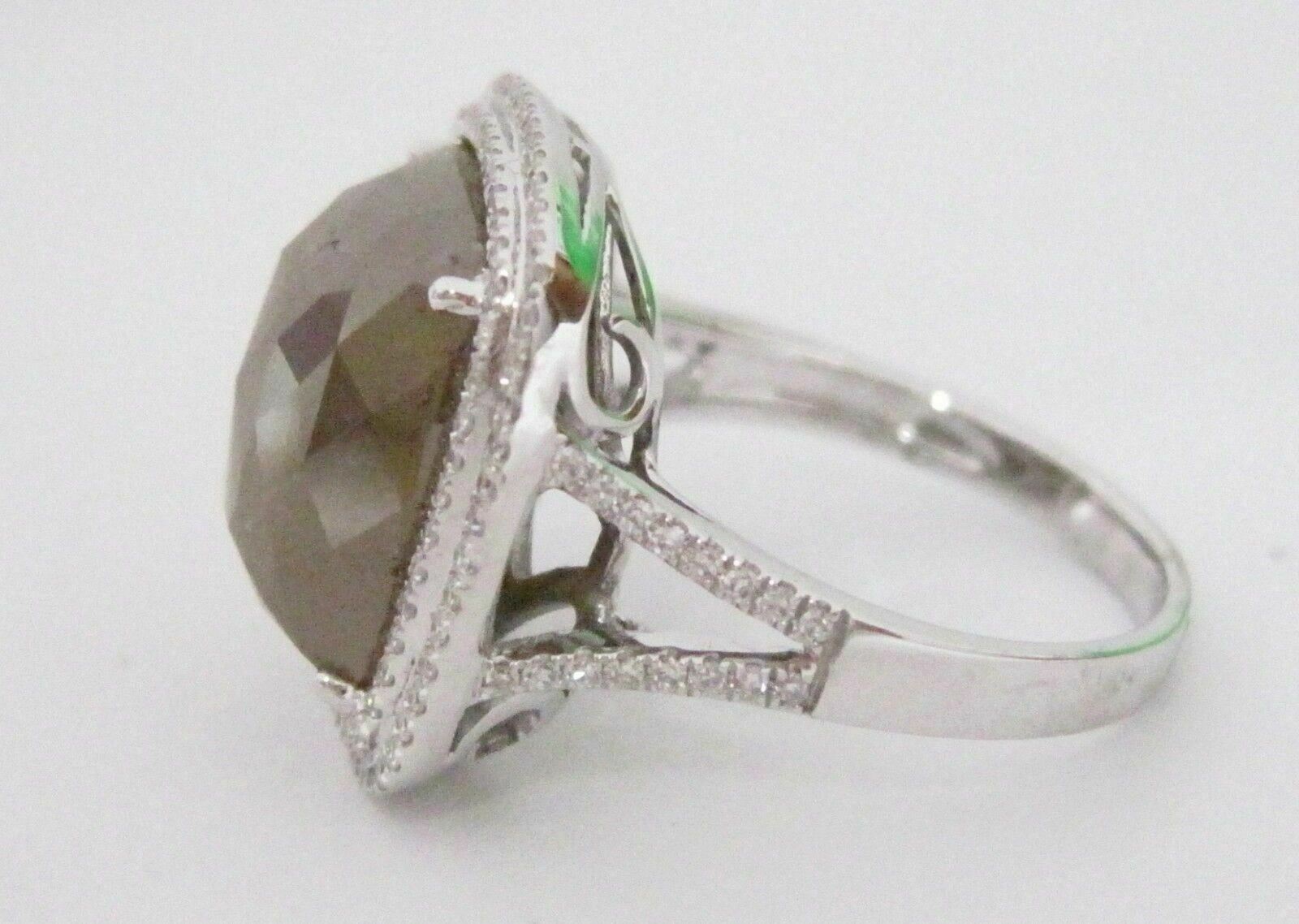 7.83 TCW Natural Solitaire Cushion Facet Colored Diamond Ring 14k W/G Size 6.5
