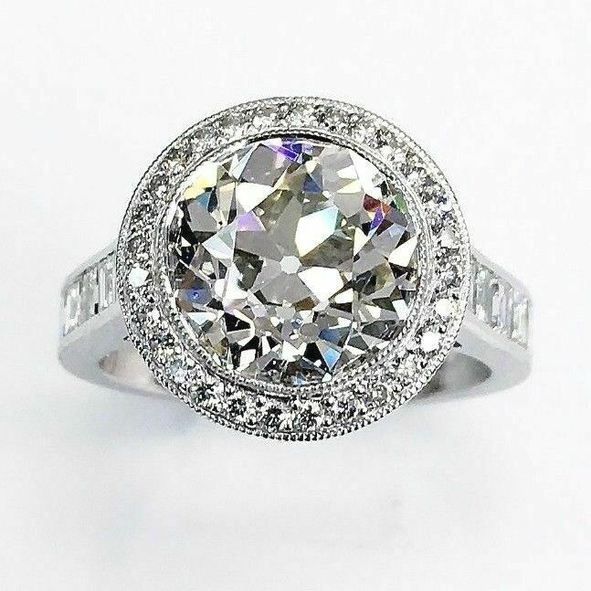 7.09 Cttw Platinum Diamond Wedding/Engagement Ring Premium 3.84 G VS1 EGL Center
