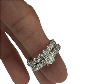 Round Brilliants Wedding Diamond Ring Set White Gold 14kt
