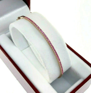 0.40 Carats t.w. Pink Sapphire Bangle Bracelet 14 Karat Rose Gold