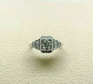 Estate 18K Gold Old Euro Diamond Wedding Ring Circa 1970's 0.30 Carat t.w.