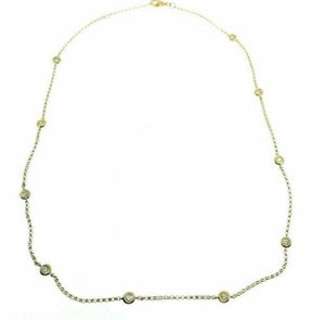 0.53 Carats t.w. Hand Assembled Diamond by The Yard Necklace Chain 14K Gold