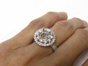 Fine 1.47 TCW 4 Prongs Semi-Mounting Round Brilliant Diamond Engagement Ring