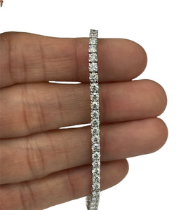 4.85 Carats Round Brilliant Diamond Tennis Bracelet White Gold 18kt