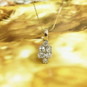 Antique 1.22 Carats t.w. Old Mine Old Euro Diamond Pendant H -I SI Diamonds 14K