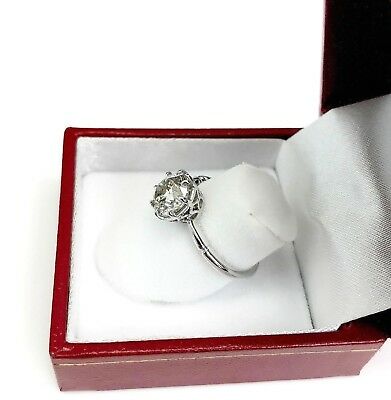 2.00 Carats Round Diamond Solitaire Wedding/Engagement Ring H SI2 Platinum