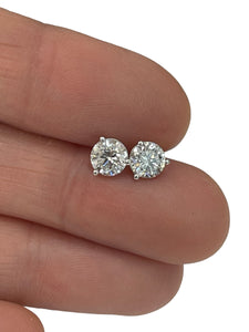 Round Brilliants Stud Diamond Earrings 1.15 Carats White Gold 14kt