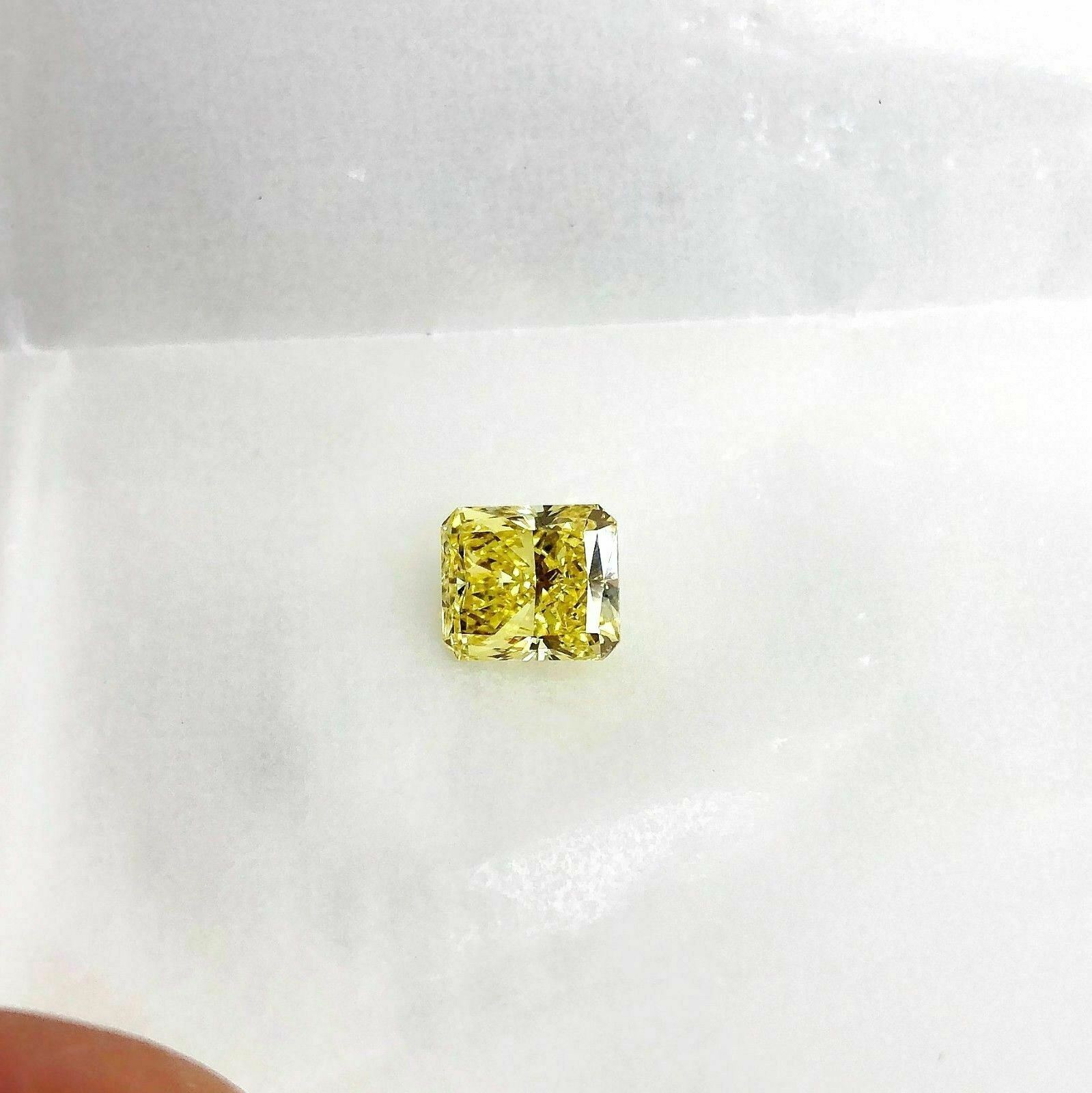 Loose GIA Diamond - Fancy Vivid Yellow GIA Radiant Cut 2.04 Carats Diamond SI1