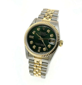 Rolex Midsize 31mm Datejust Diamond Dial 18K Yellow Gold Stainless Watch 68273