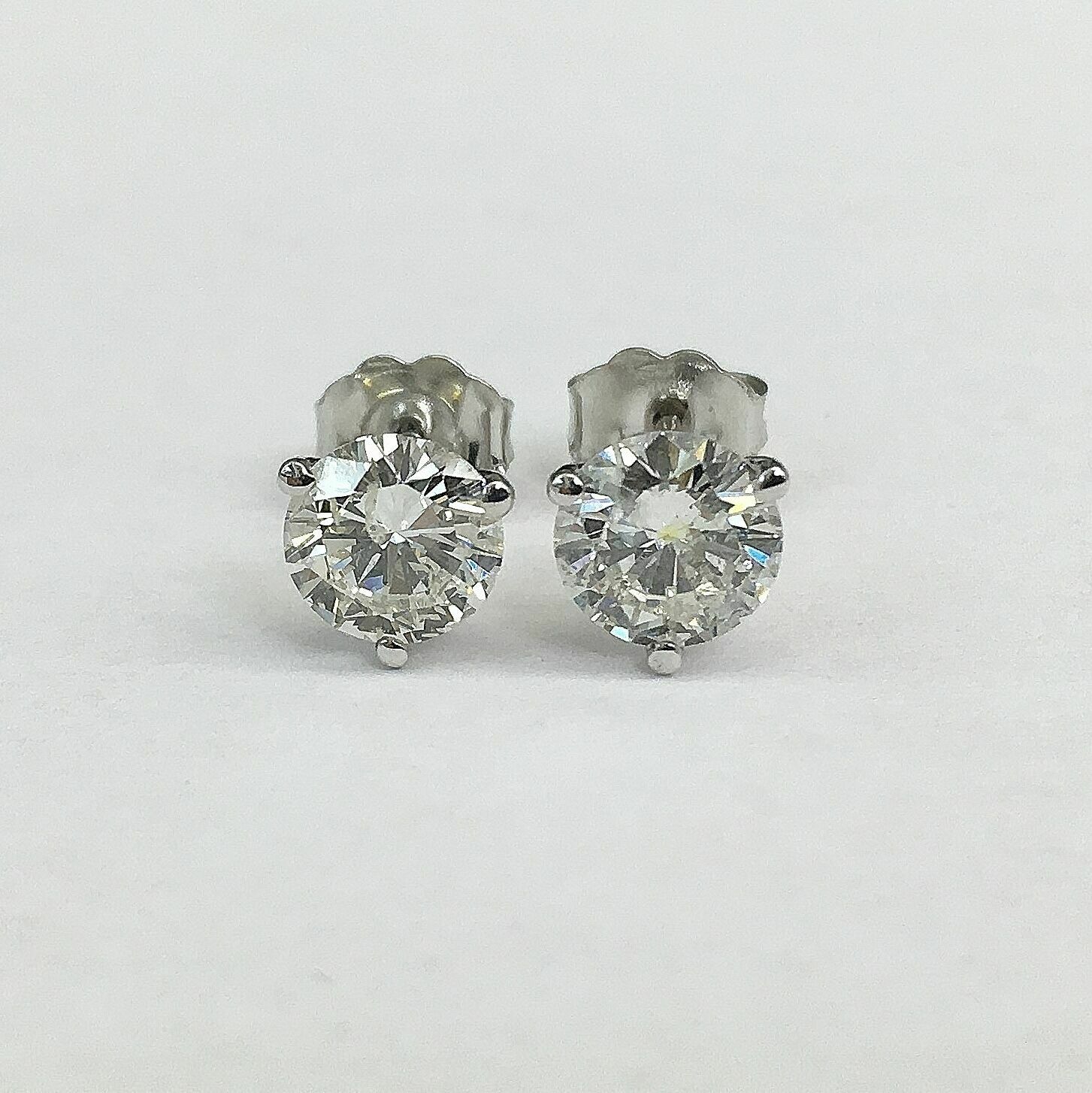 1.44 Carats t.w. Diamond Stud Earrings 14K Gold Martini Settings