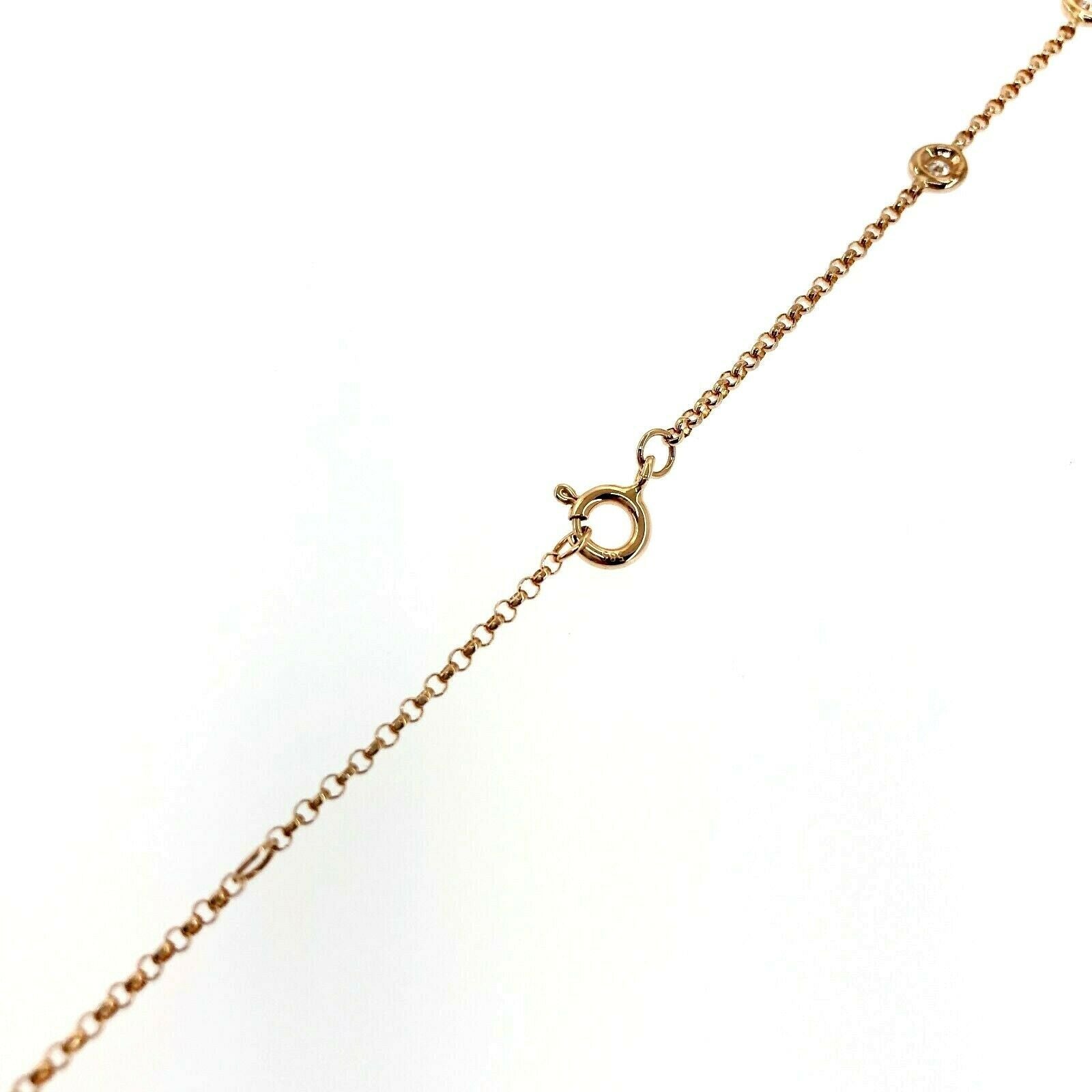 0.63 Carats t.w. Hand Assembled Diamond by The Yard Necklace Chain 14K Rose Gold