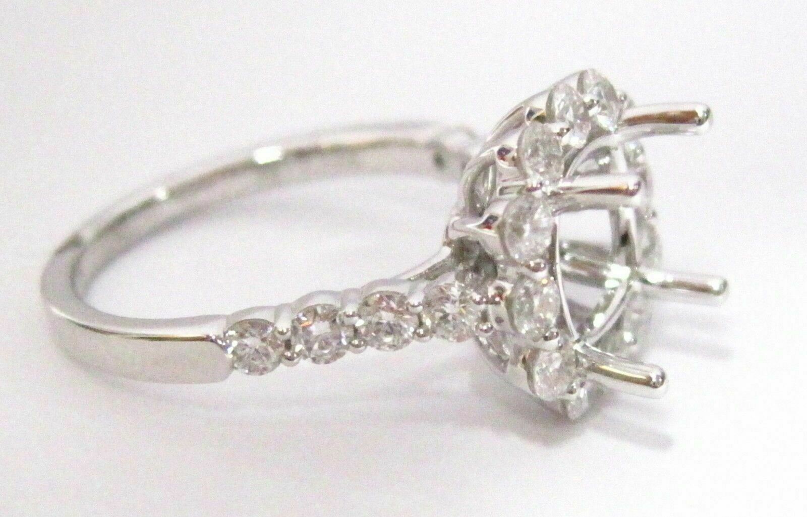 4 Prongs Semi-Mounting for Round or Cushion Diamond Ring Engagement 18k