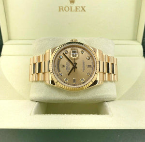 Rolex Day Date President Factory Diamond Dial 36mm Watch 118238 Double Quick Set