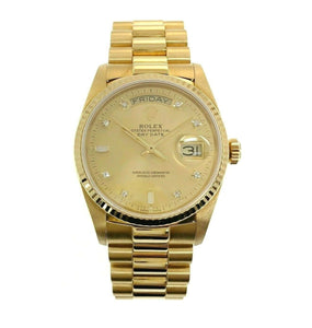 Rolex Day Date President 18K Yellow Gold 36mm Watch 18038 Factory Diamond Dial