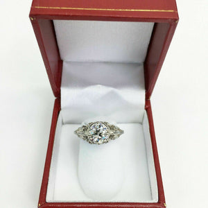 1.88 Carats Antique Art Deco Solitaire Diamond Ring GIA Certificate Included 50s