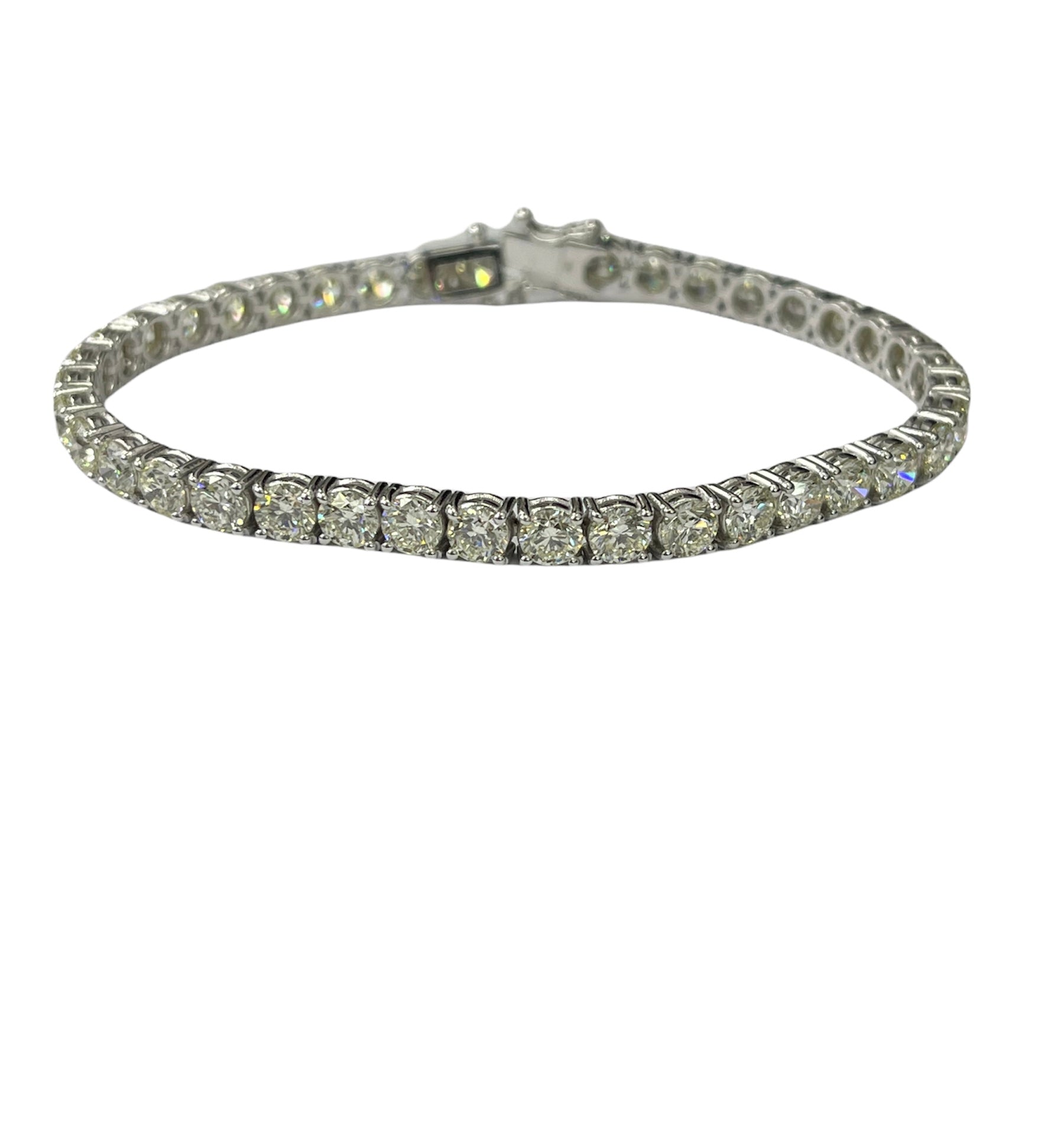 Round Brilliants Tennis Diamond Bracelet 12.60 Carats White Gold 14kt