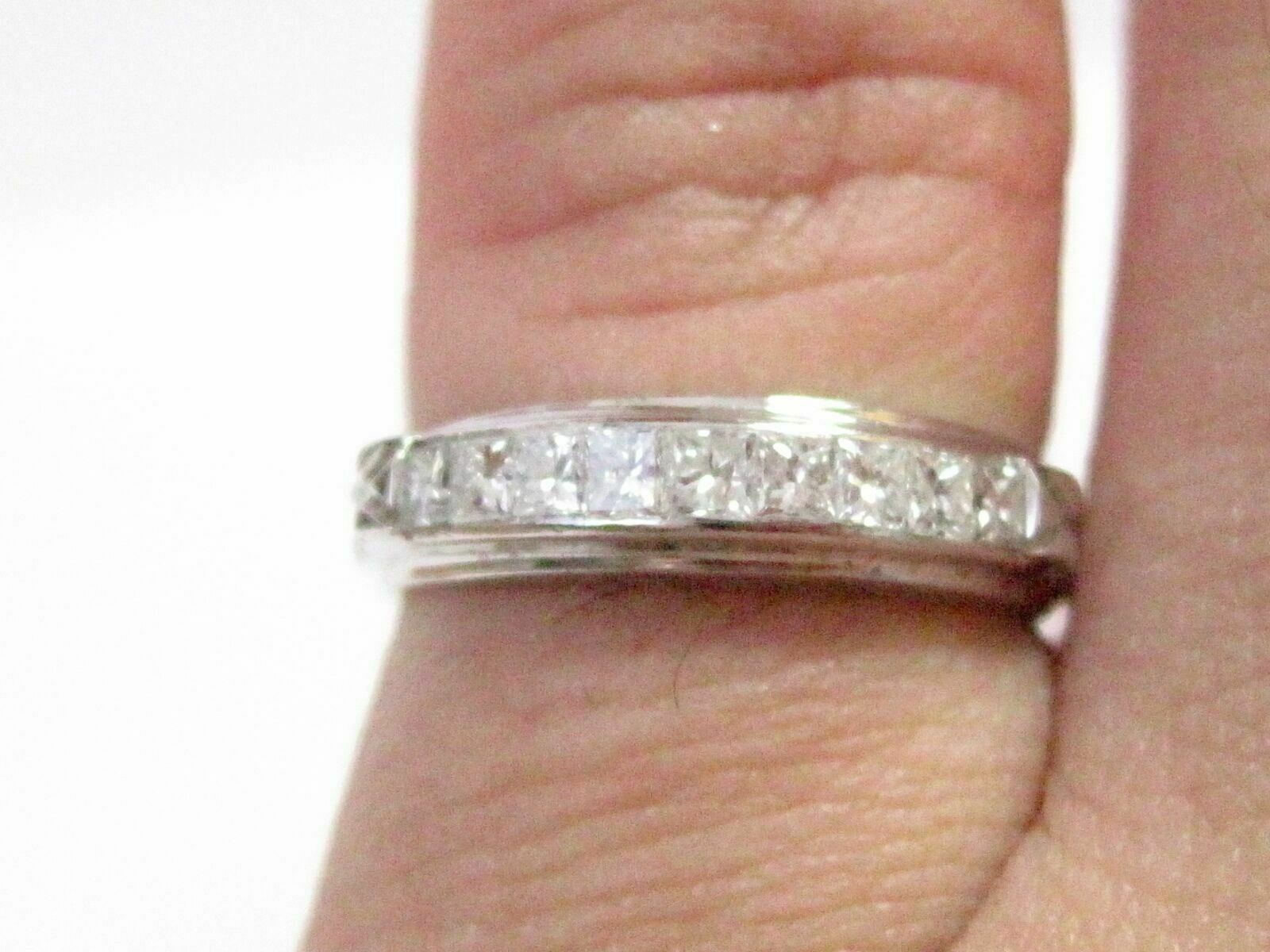 .40 TCW Princess Cut Diamond Cocktail Ring/Band G SI1 Size 5.5 14k White Gold