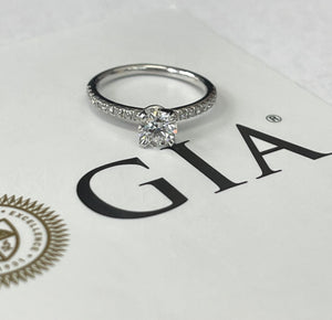 GIA Certified Round Brilliants Solitaire Diamond Ring .57 carats