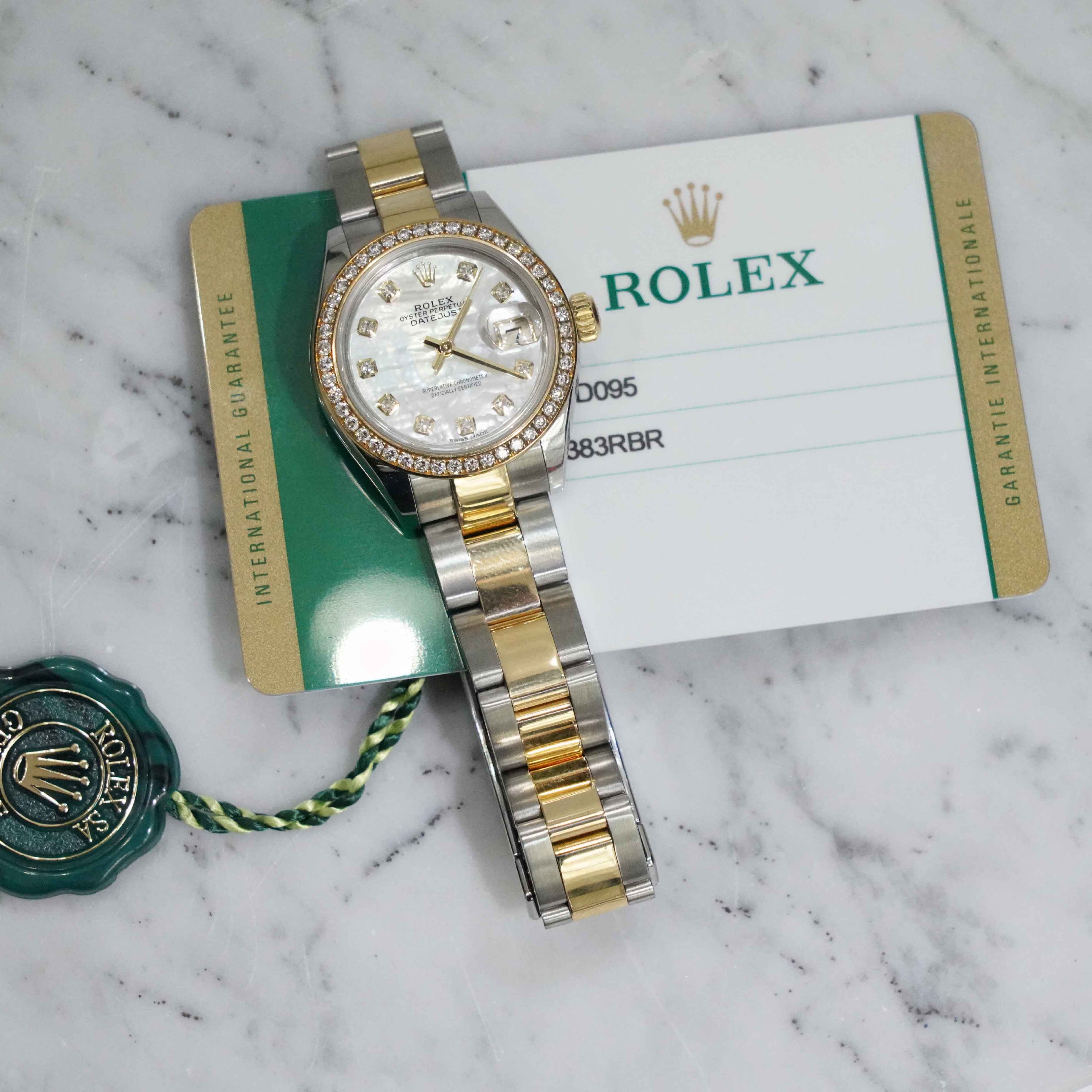 Rolex Lady Datejust 28MM 18K Rose Gold Steel Watch 279383RBR