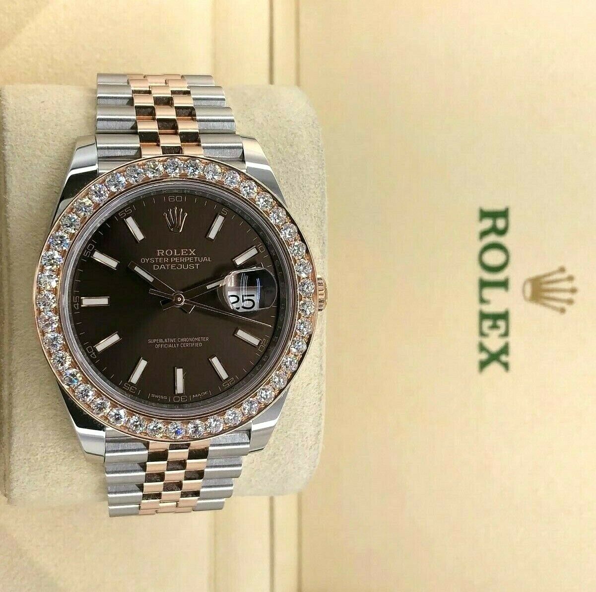 Rolex Datejust Jubilee 41mm - Rose Gold & Steel - Diamond