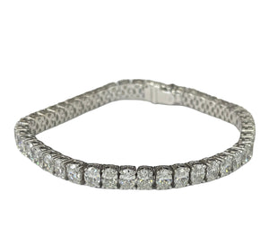 Oval Brilliants Tennis Diamond Bracelet 18kt White Gold