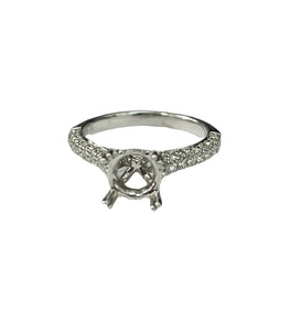 4 Prong Semi-Mounting Engagement Diamond Ring White Gold 18kt