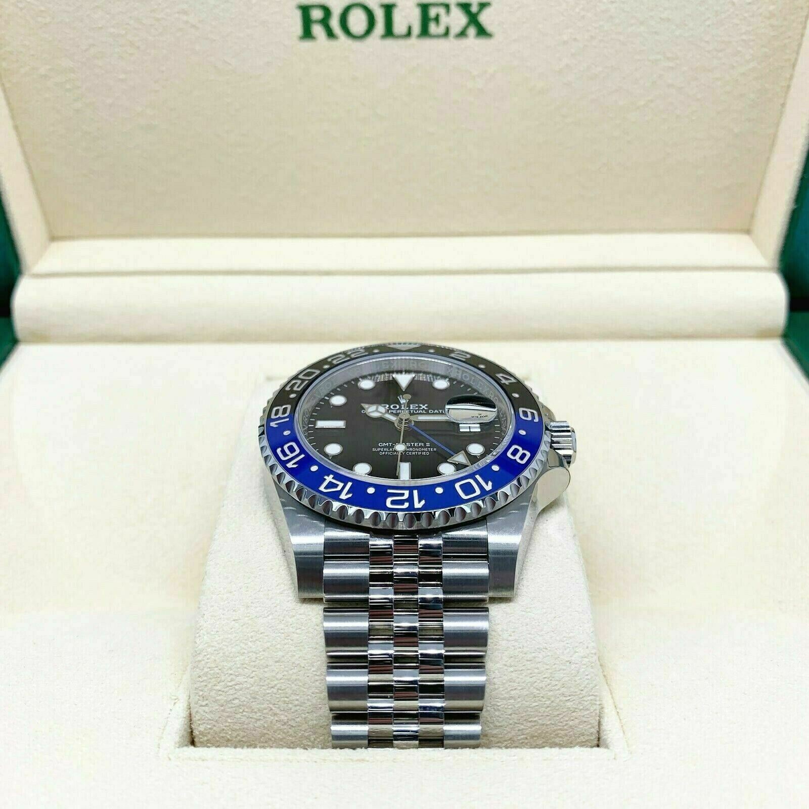 Rolex 40MM Ceramic GMT Master II Batman Stainless Steel Watch Ref 126710 Jubilee