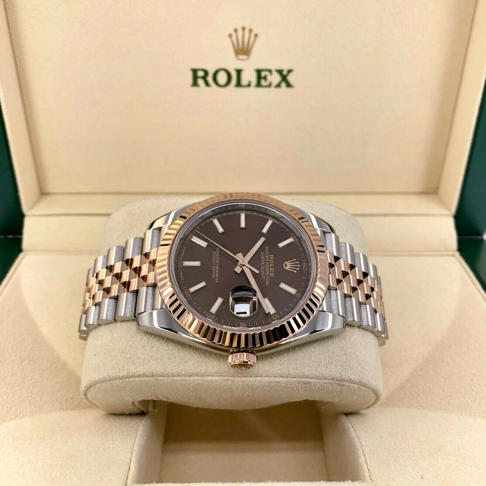 Rolex Datejust II Watch 18K Rose Gold Stainless Steel Jubilee Band Ref 126331