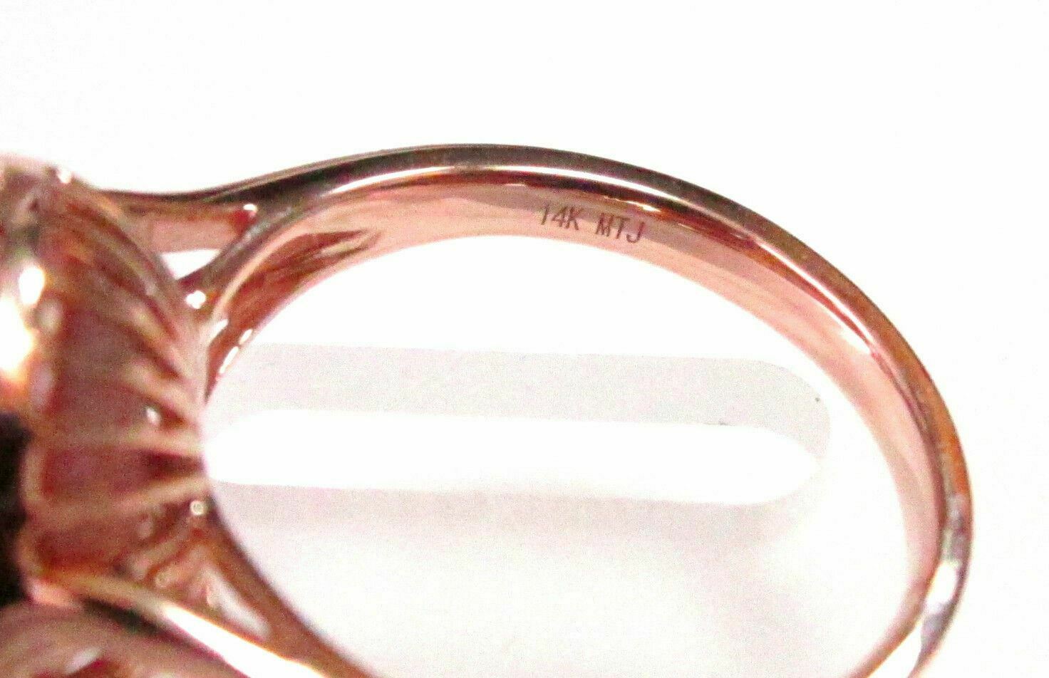 Pink Freshwater Pearl with Diamond Accents Solitaire Ring Size 7 14k Rose Gold