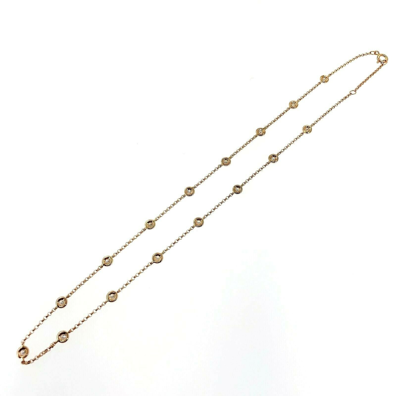0.63 Carats t.w. Hand Assembled Diamond by The Yard Necklace Chain 14K Rose Gold