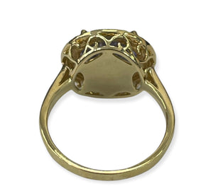 Tanzanite Gem Halo Diamond Ring Yellow Gold 14kt