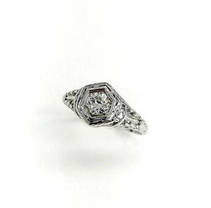 Antique Old Euro Cut Diamond Wedding/Engagement Ring G VS 0.30 Carat 18K