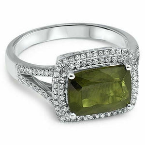 3.19 TCW Tourmaline with Diamond Accents 14K White Gold Ring Size 6.5