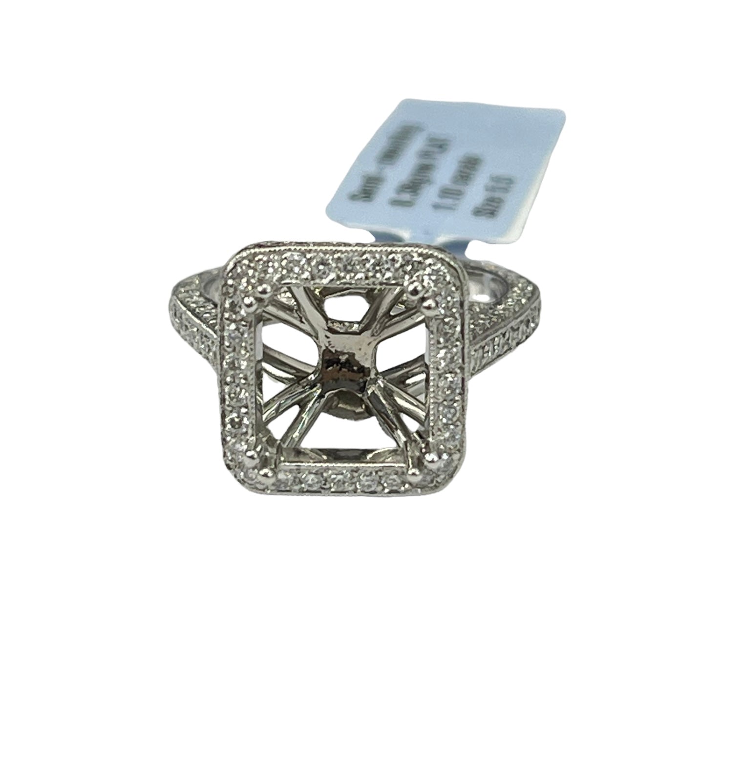 4 Prong Semi-Mounting Diamond Ring Platinum