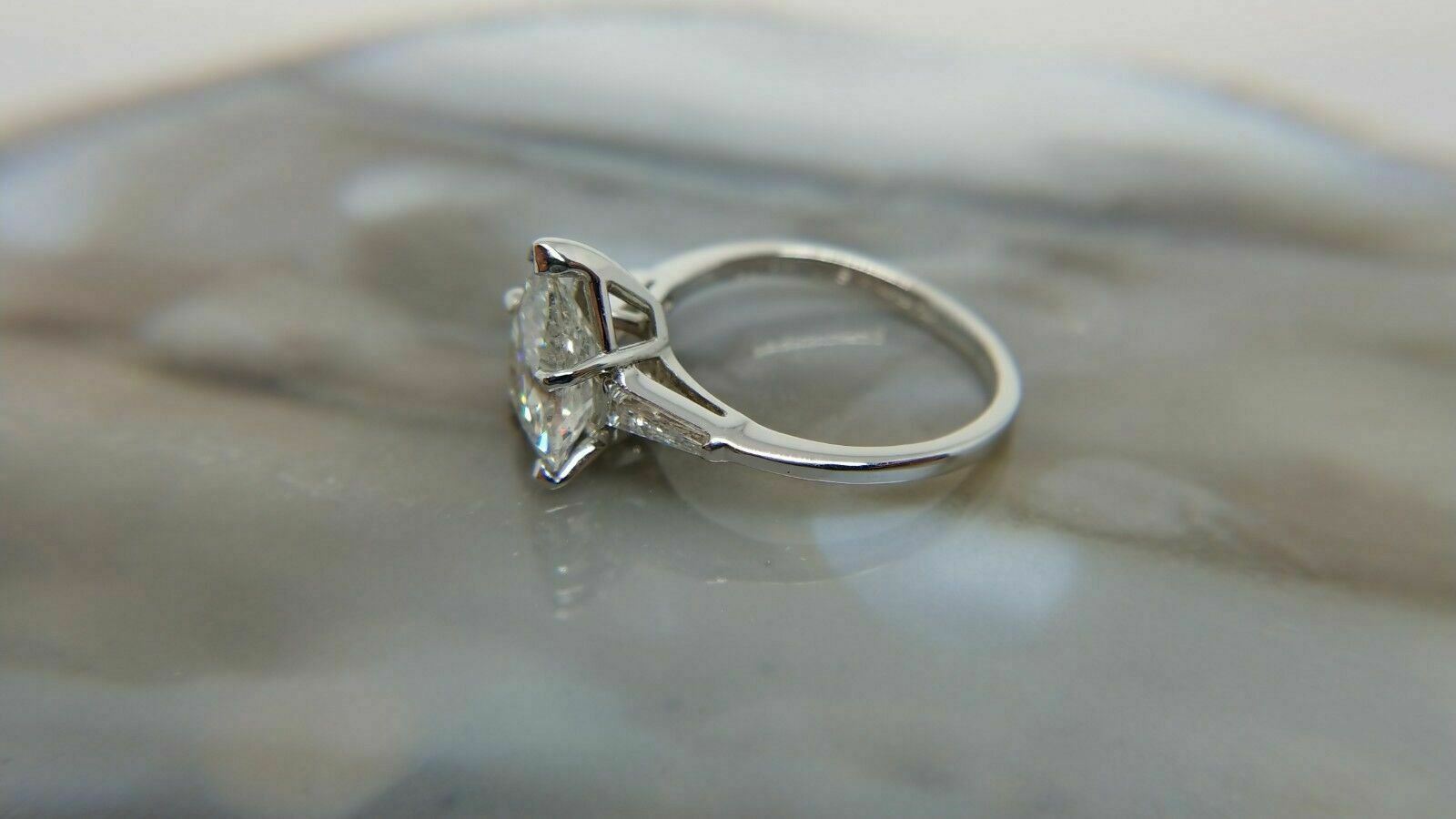 1.75CT GIA Certified F/SI2 PEAR SHAPE Diamond PLATINUM Engagement Ring