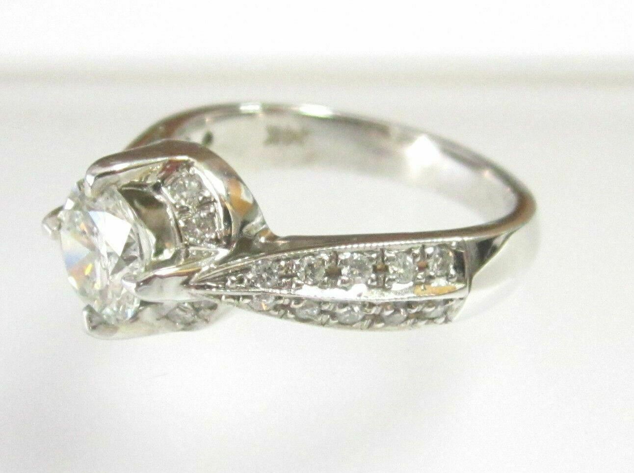 EGL Certified Center 1.00 Ct Round Cut Diamond Solitaire Engagement Ring 14k WG