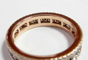 1.90ct Natural Fancy Intense Brown Diamond Eternity Band Size 6.75 Rose Gold
