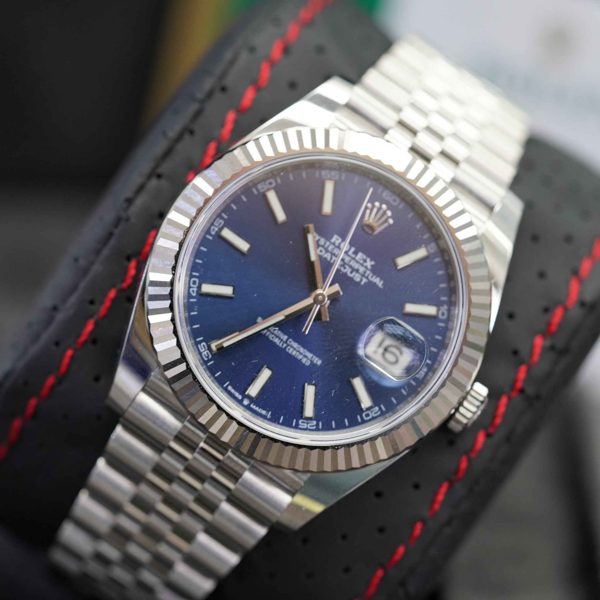 Rolex DateJust II Fluted Bezel and Blue Dial 41 MM R#126334