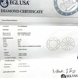 $15,355 Retail 2.88 Carats EGLUSA Round Brilliant Diamond Halo Engagement Ring