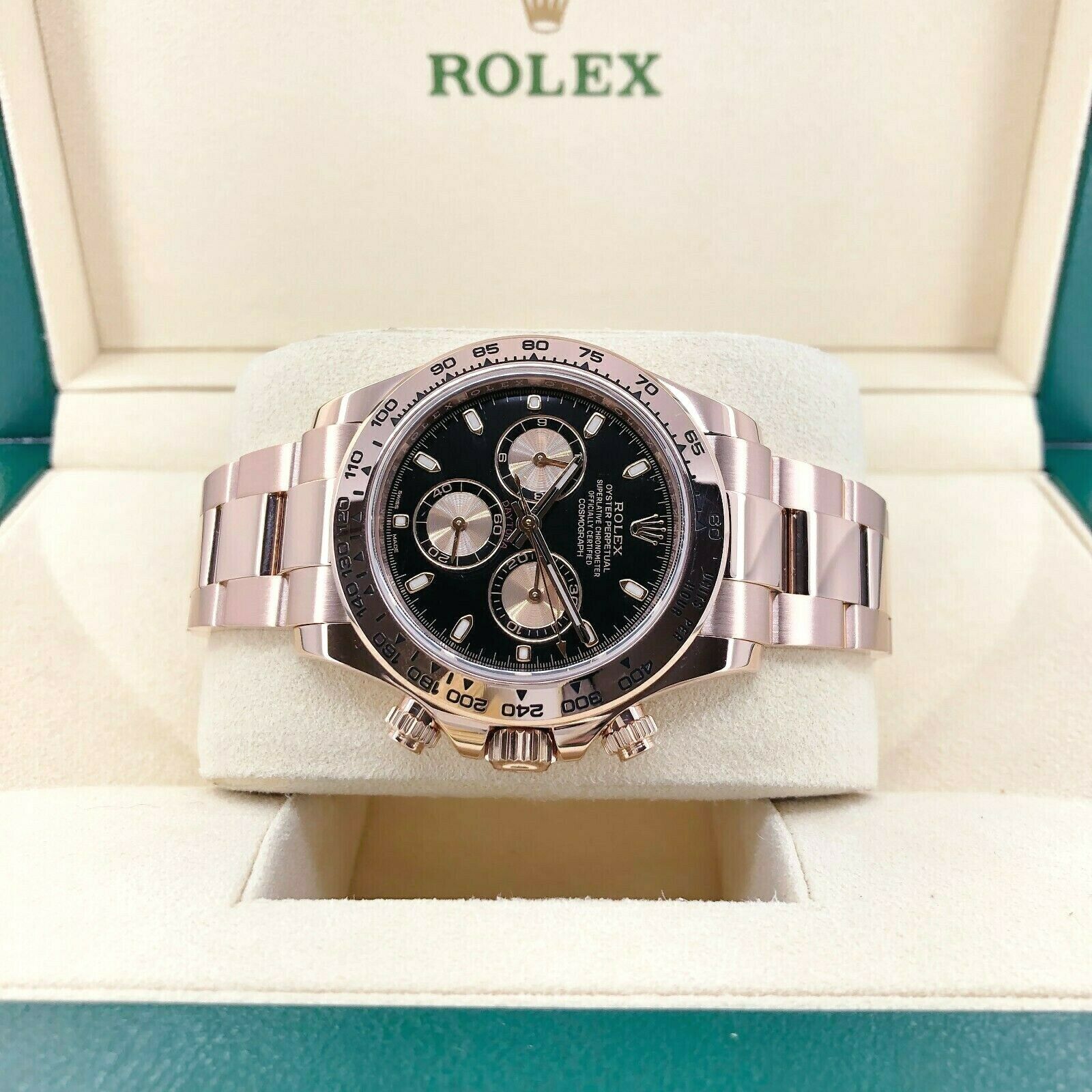 Rolex Daytona 40MM 18K Rose Gold Everose Watch Ref 116505 2016 Box and Card Mint