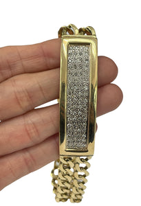 Double Link Diamond Bracelet ID Yellow Gold 14kt