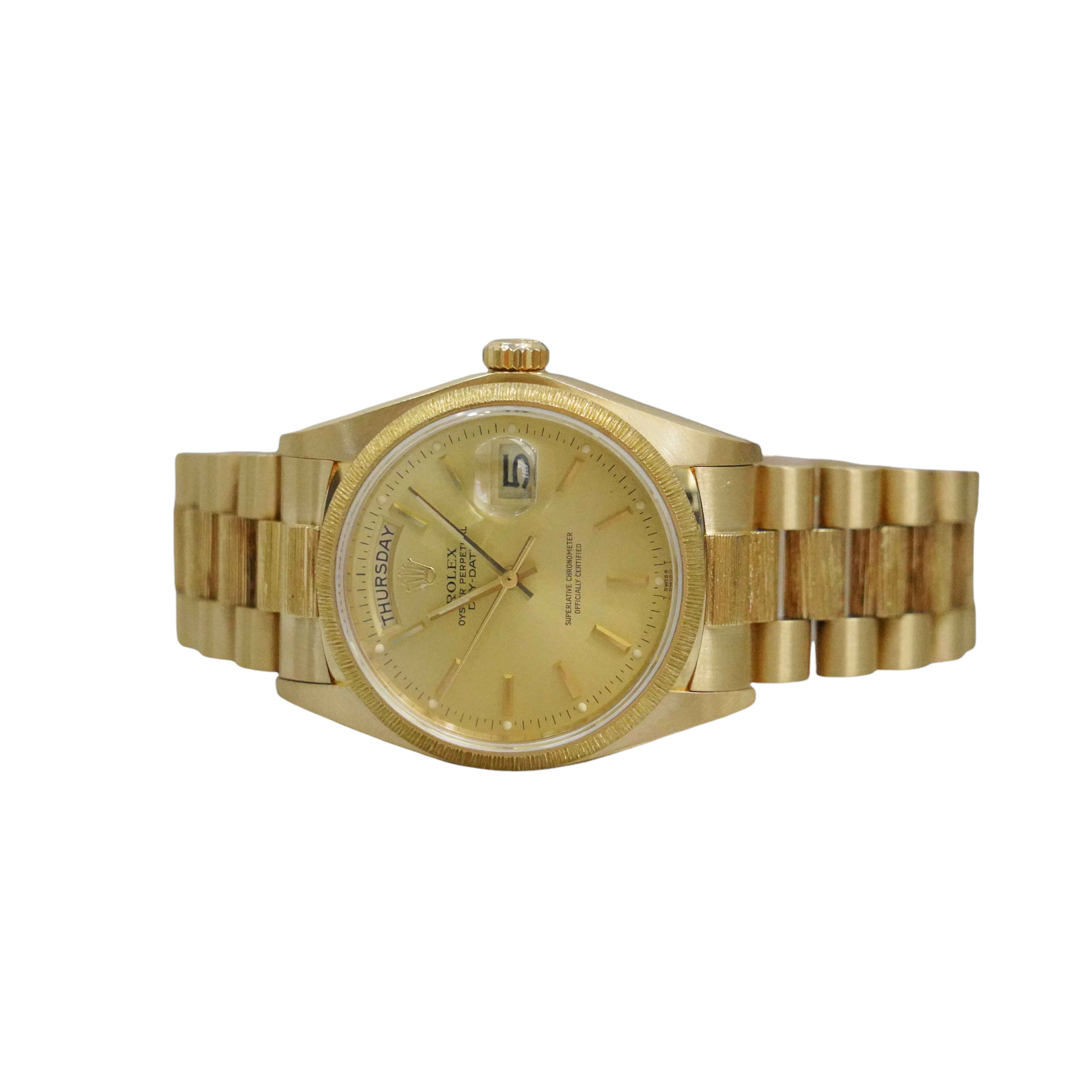 Rolex DayDate 36mm Watch 18078 Factory Champagne Dial (Bark)