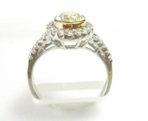 EGL Certified 1.34 Ct Fancy Light Yellow Pear Cut Diamond Cocktail Ring 18k WG