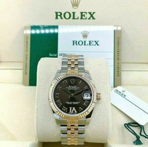 Rolex 31MM Lady Datejust 18K Rose Gold Steel Watch Ref # 178271 Factory Dial