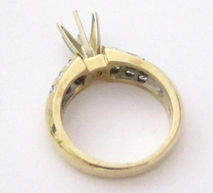 1.0 TCW 6 Prongs Semi-Mounting for Round Cut Diamond Bridal Ring 14kt Y/G
