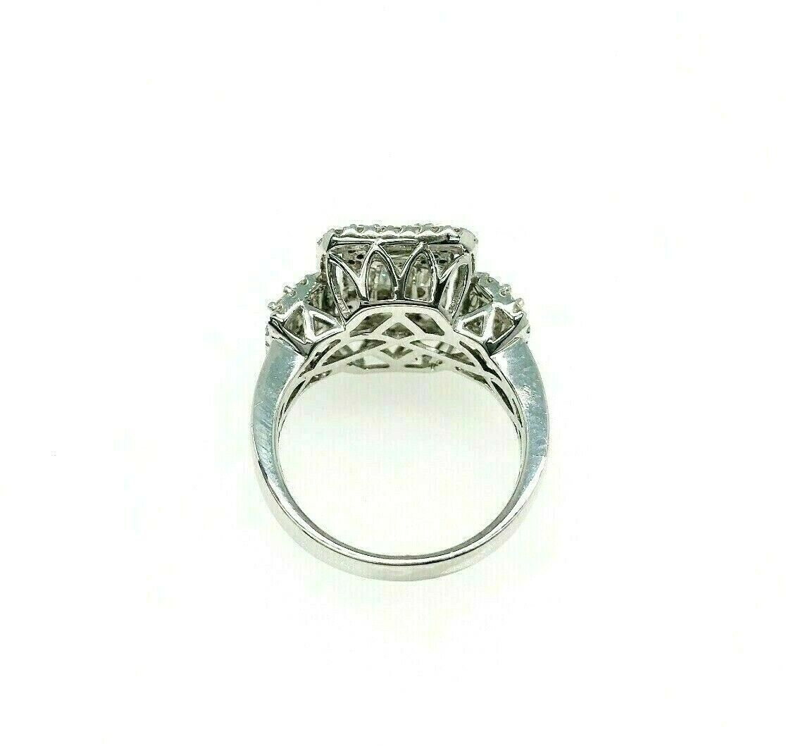 1.40 Carats Diamond Wedding Anniversary Ring Invisible Set Halo Center 18K